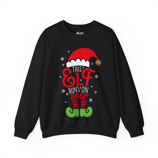 This Elf Runs On Beer Sweatshirt