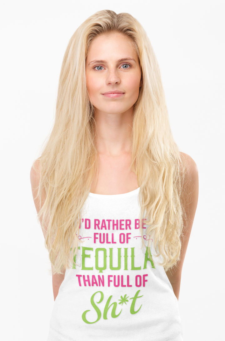 I'D RATHER BE DRINKING TEQUILA Funny Trendy Bar T-Shirt Gift