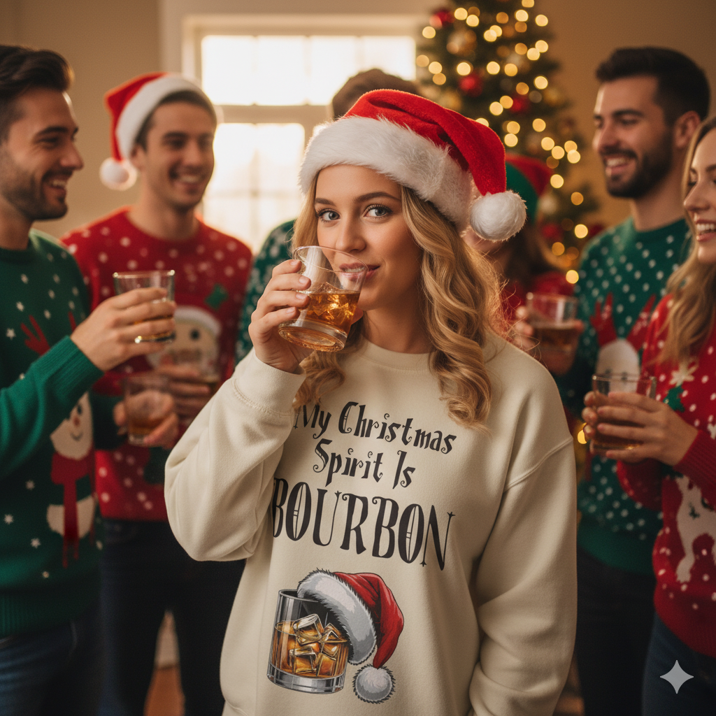 My Christmas Spirit Is Bourbon Sweatshirt