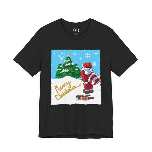 Santa Peeing In The Snow T-Shirt